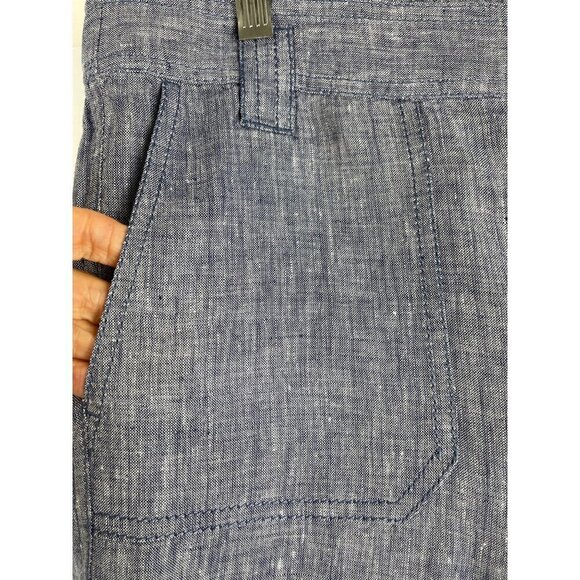 Caslon womens wide leg !00% Linen  pants large blue white fleck - Picture 4 of 7